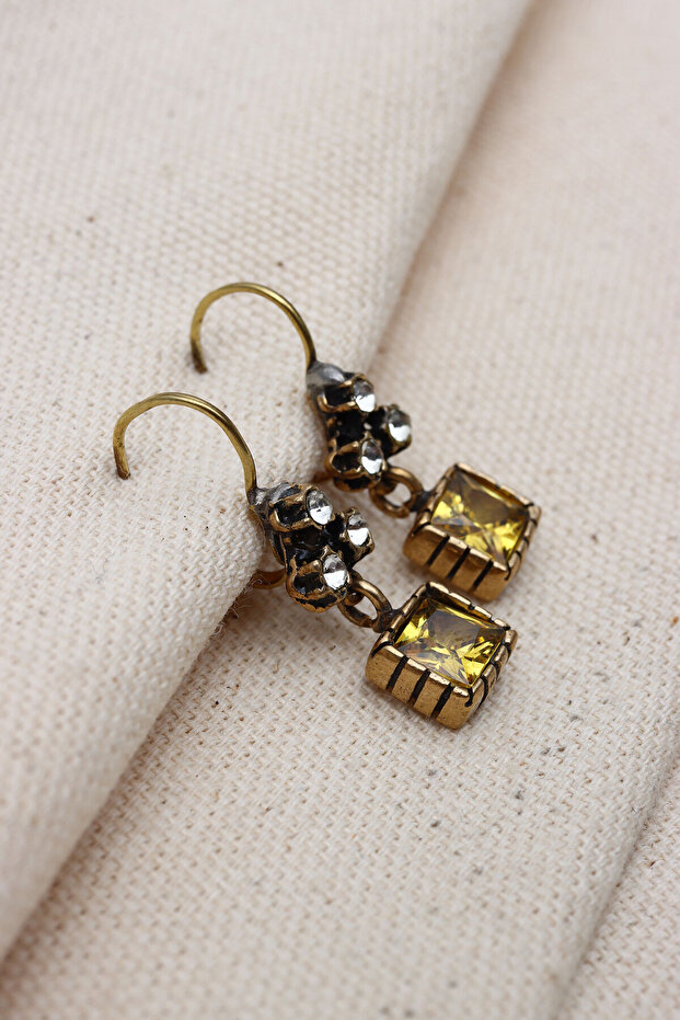 أقراط متدلية أصلية مرصعة بالأحجار الكريمة - 2