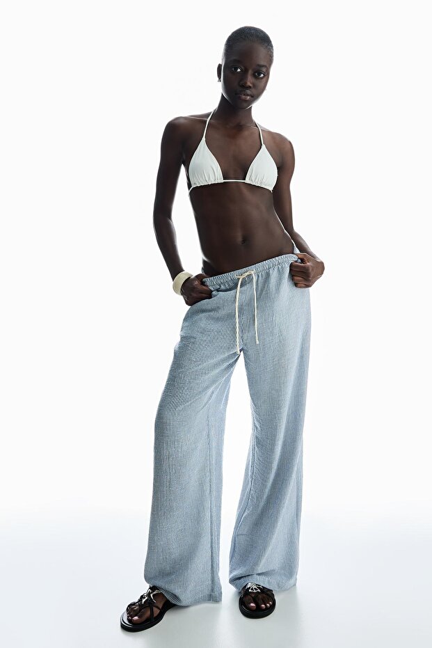 Çizgili rustik pantolon - 1