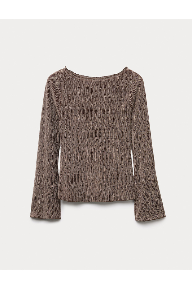 Plise Detaylı Bluz - 5