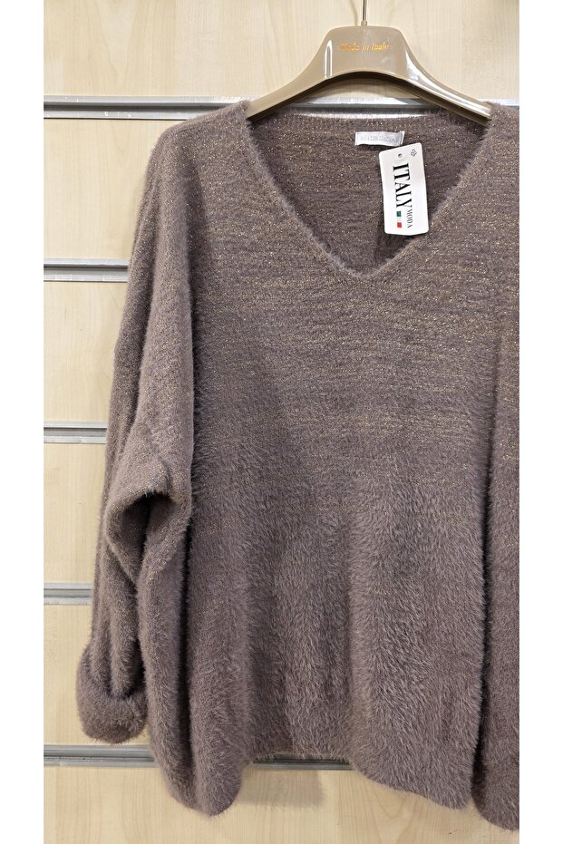 İtalyan Kazak Simli Örme Yünlü - 3