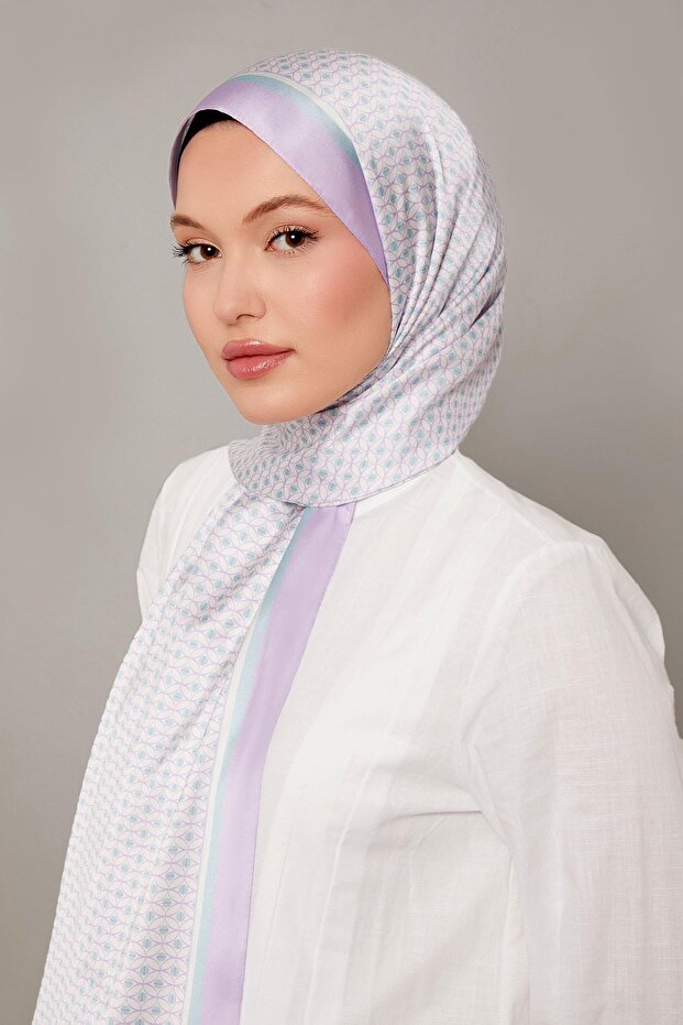Lilac Ring Pattern Angel Shawl - 3