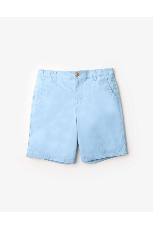Solid Side-Pocket Shorts - 1