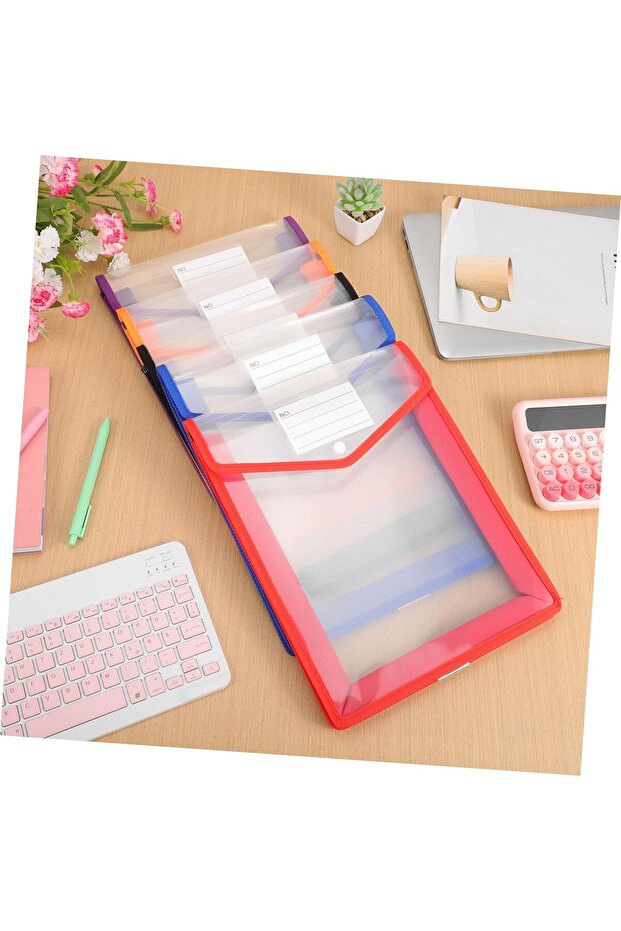 A4 Size Expanding File Folders with Snap Closure, Document Bag, File Jackets, Mesh Pockets Organizer - 2