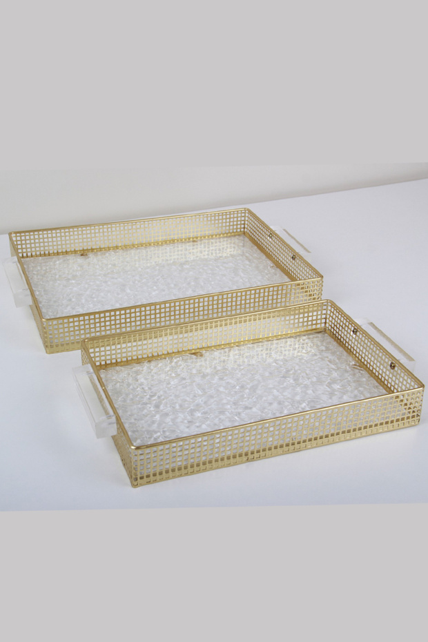 A set of versatile serving trays with a sophisticated and elegant design. - 4