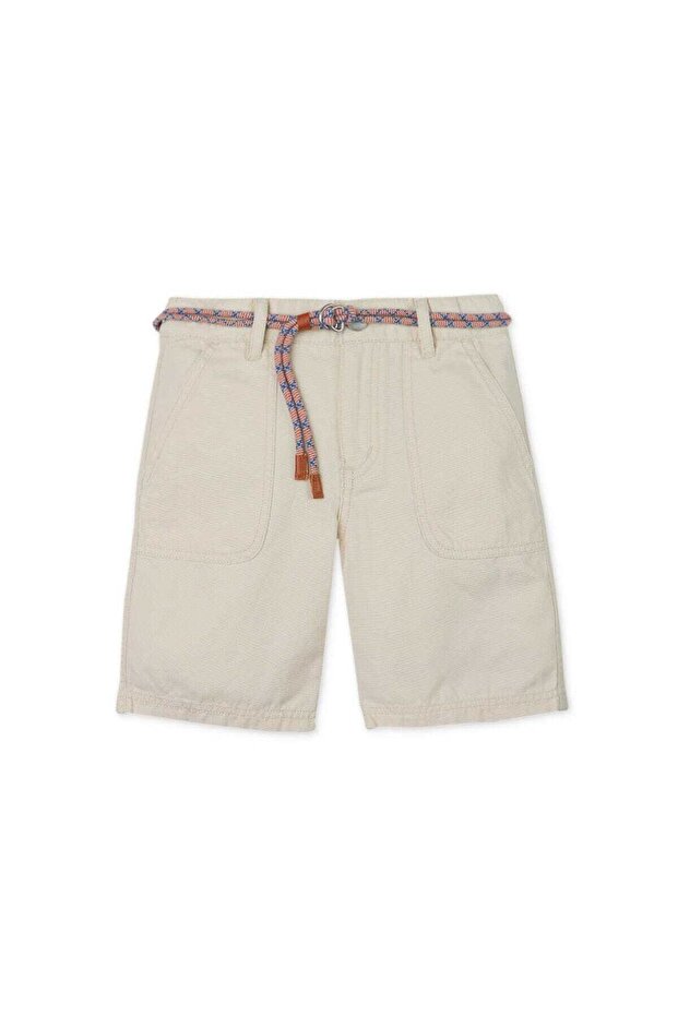 شورت سادة للأولاد بجيوب جانبية - 1