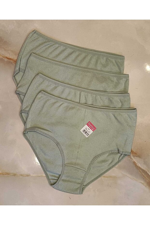 Corded Fabric Bato High Waist Panties 4-Pack