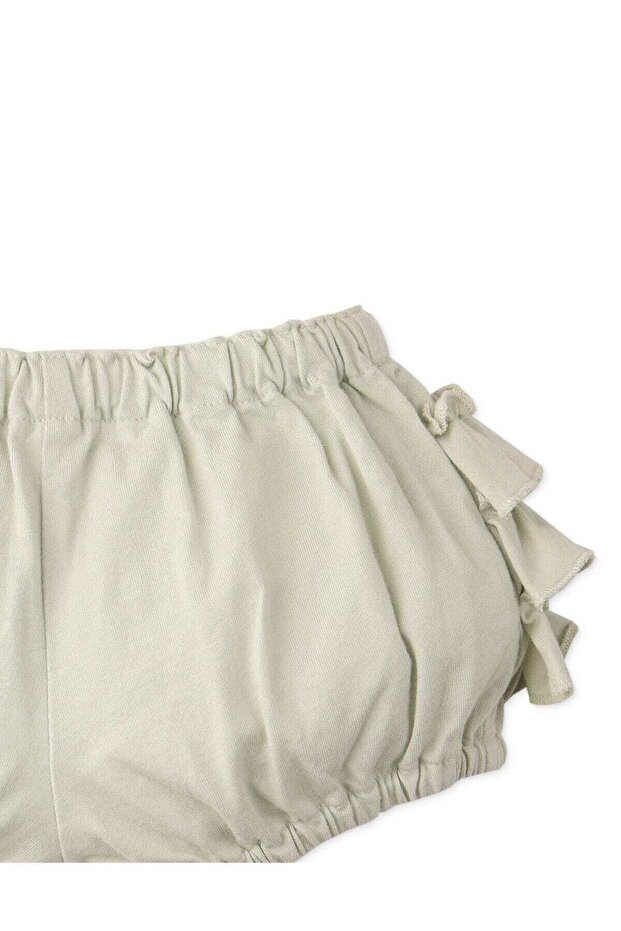 Girls Solid Ruffle Side Shorts - 3
