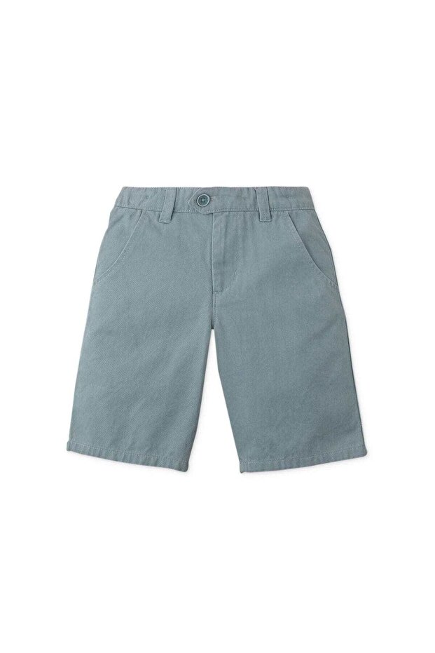 شورت سادة للأولاد بجيوب جانبية - 1