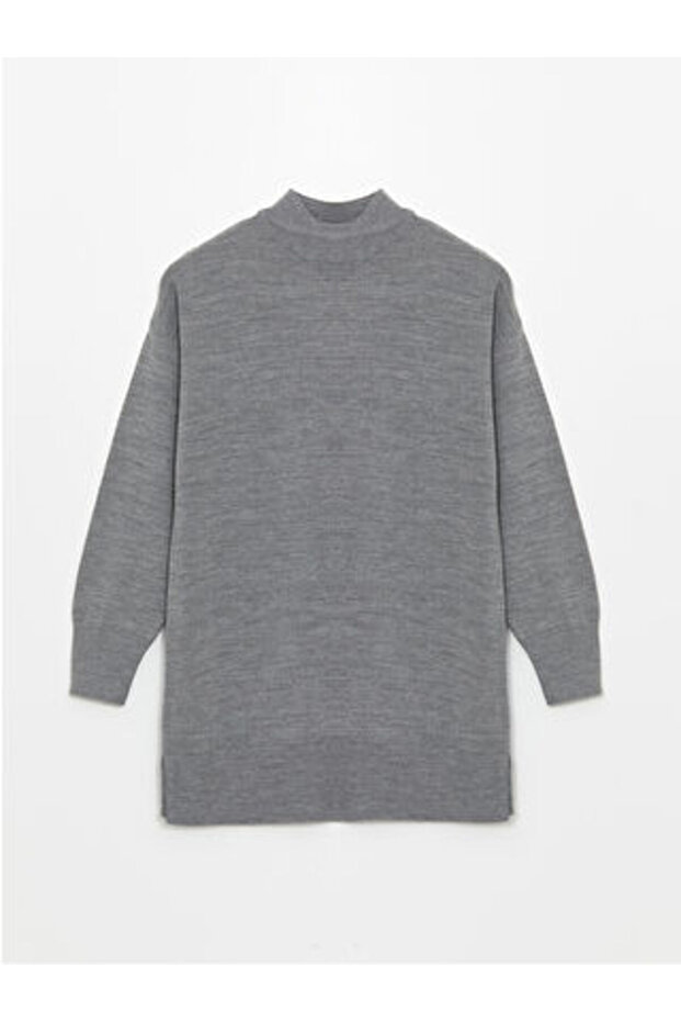 LCW ModestMavi Kadın Yarım Balıkçı Yaka Düz Triko Tunik - 4