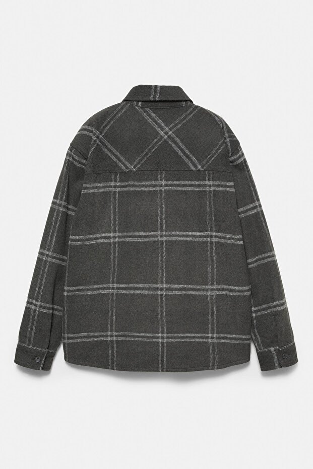 Kareli ince ceket - 8