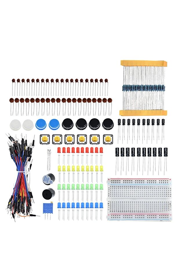Electronic Components Starter Kit, 100+ pieces, for DIY experiments, educational, multicolor - 1