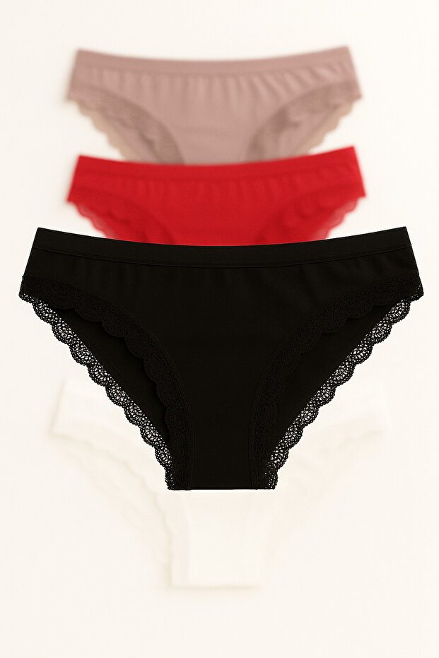4 Lü Dantelli Bikini Kilot - 3