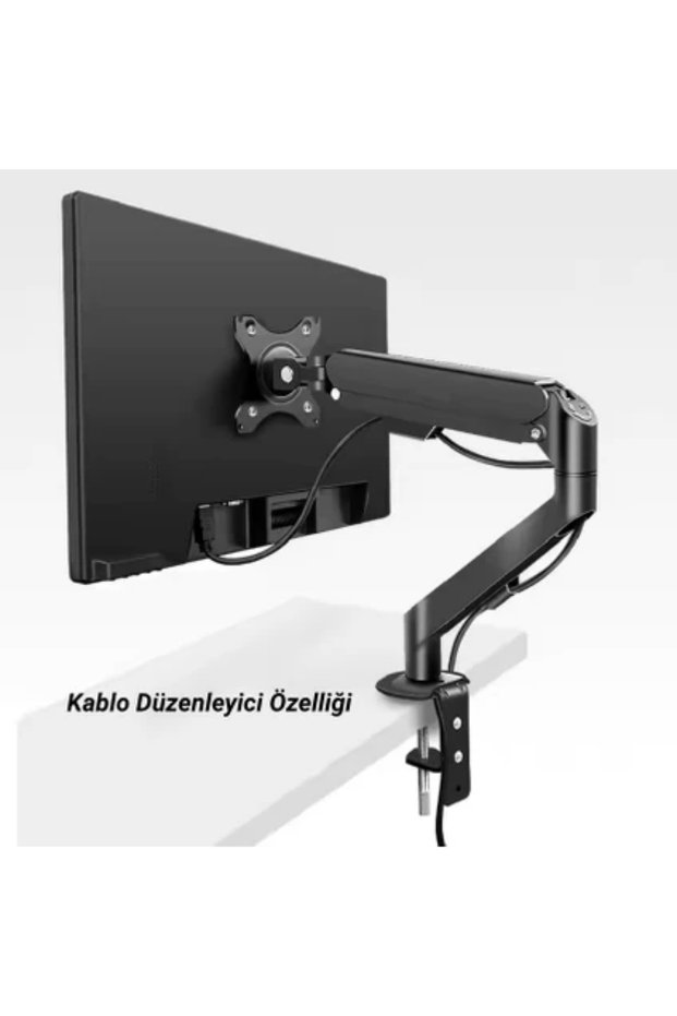 Ergonomic Shock-Absorbing Monitor Mount Arm -32” Monitor Supported-With Cable Hiding System