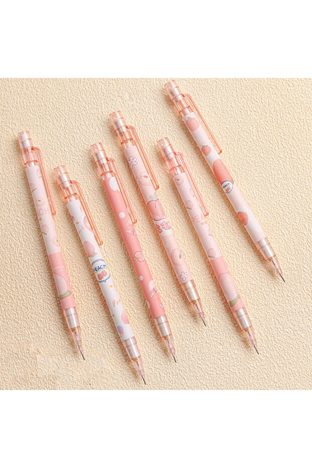 1 PCS Pencil 0.5mm Honey Peach Cute Press Automatic Mechanical Pencil School Office Supplies Student