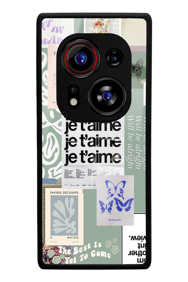 حافظة هاتف لامعة متوافقة مع هاتف Tecno Phantom X2 Pro بتصميم Je T'aime