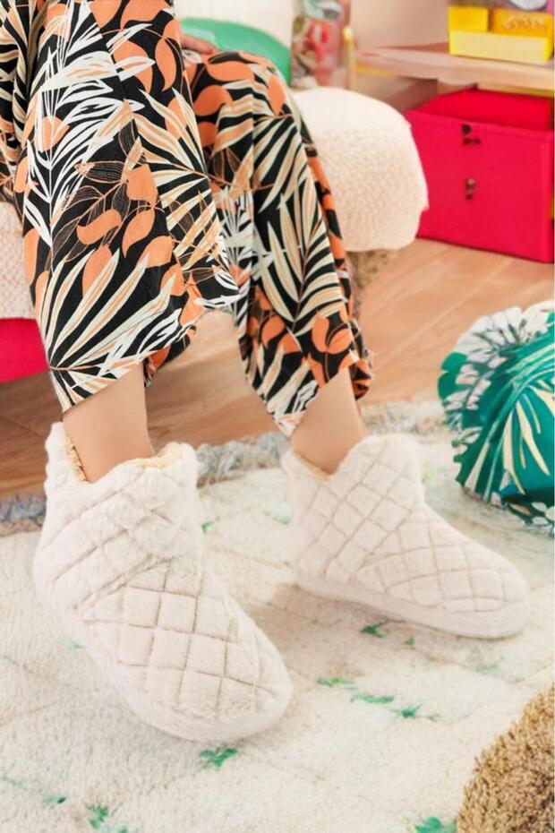 Kadın Kalın Hafif Taban Panduf - Ev Botu - Ev Ayakkabısı - 3