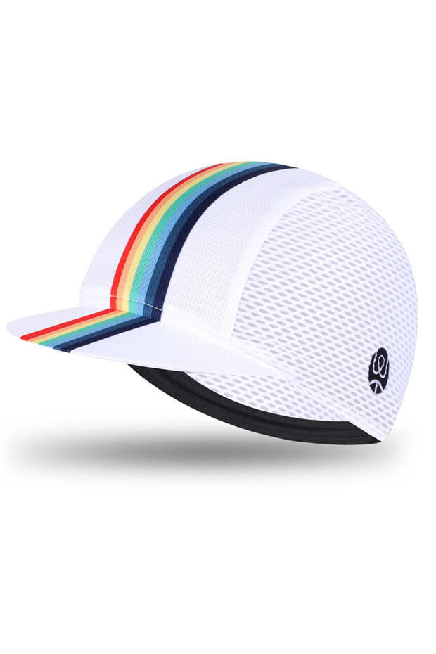 298 WhiteRainbow WEST BIKING Summer Cycling Cap with Brim Anti-UV Breathable Quick Dry Bike Hat Elas