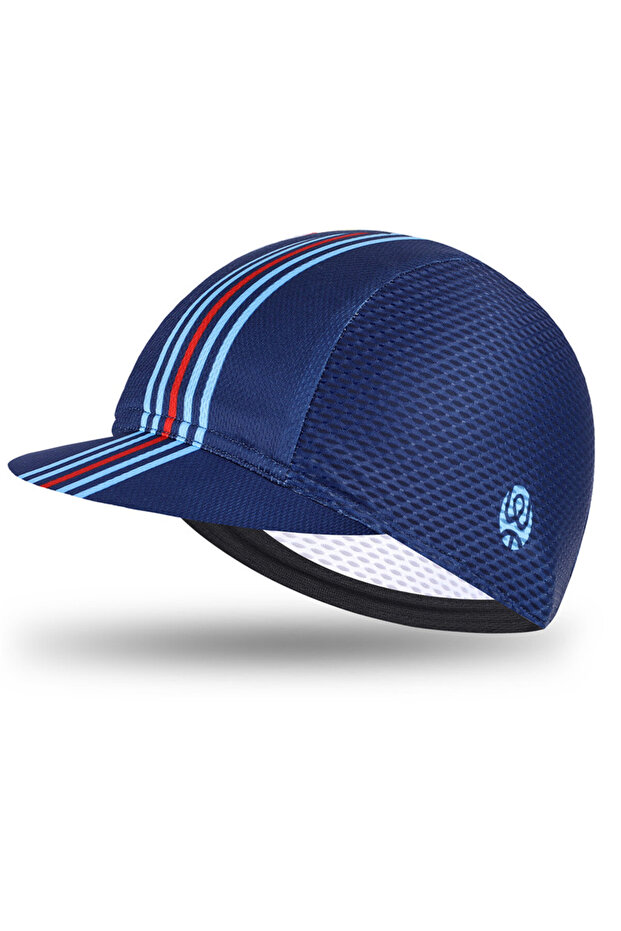 298 NavyStripe WEST BIKING Summer Cycling Cap with Brim Anti-UV Breathable Quick Dry Bike Hat Elasti