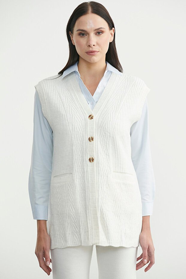 سترة تريكو بأزرار وجيوب - كومبلاك - 5