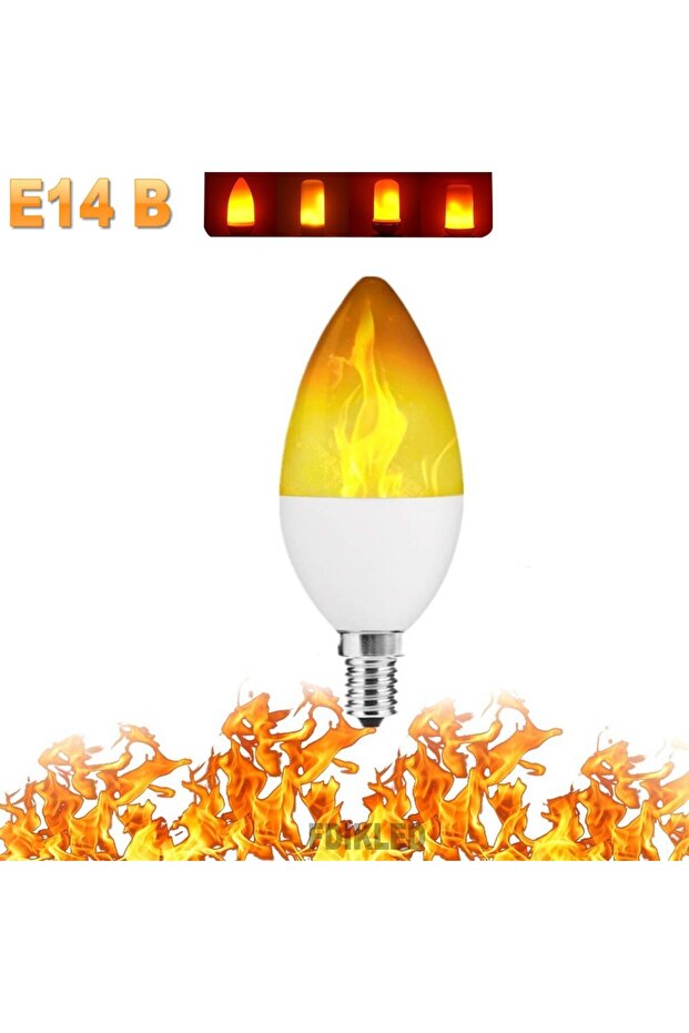 E14 3Modes B LED Flame Light Bulb 4 Modes E14 E27 Party LED Flame Effect Light Simulation Fire Light - 1