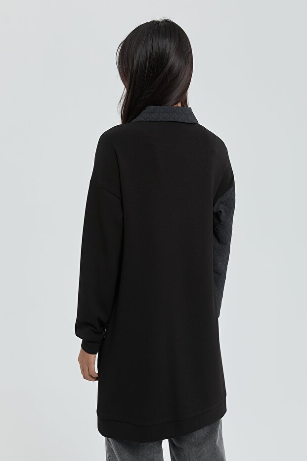 Kapitone Garnili Sweat Siyah - 4