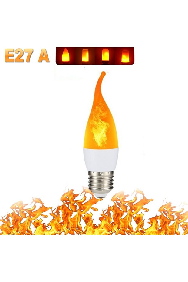 E27 3Modes A LED Flame Light Bulb 4 Modes E14 E27 Party LED Flame Effect Light Simulation Fire Light - 1