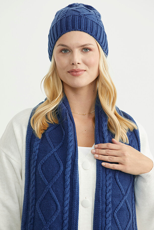 Örme Bere - Indigo - 1