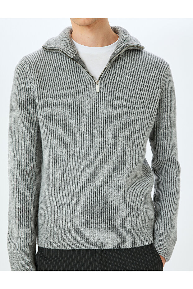 Grauer Herrenpullover (Modellcode: 5Wam70048Ht31) - 5