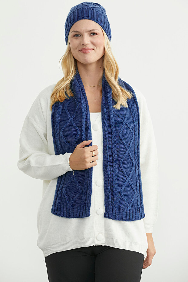 Örme Atkı - Indigo - 1