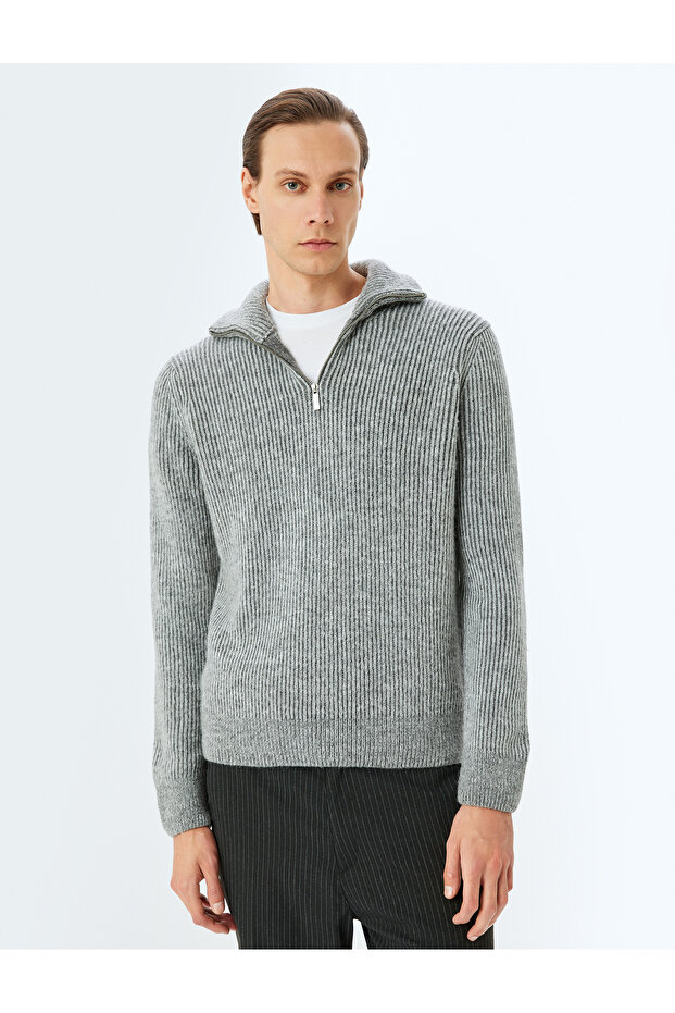 Grauer Herrenpullover (Modellcode: 5Wam70048Ht31) - 3