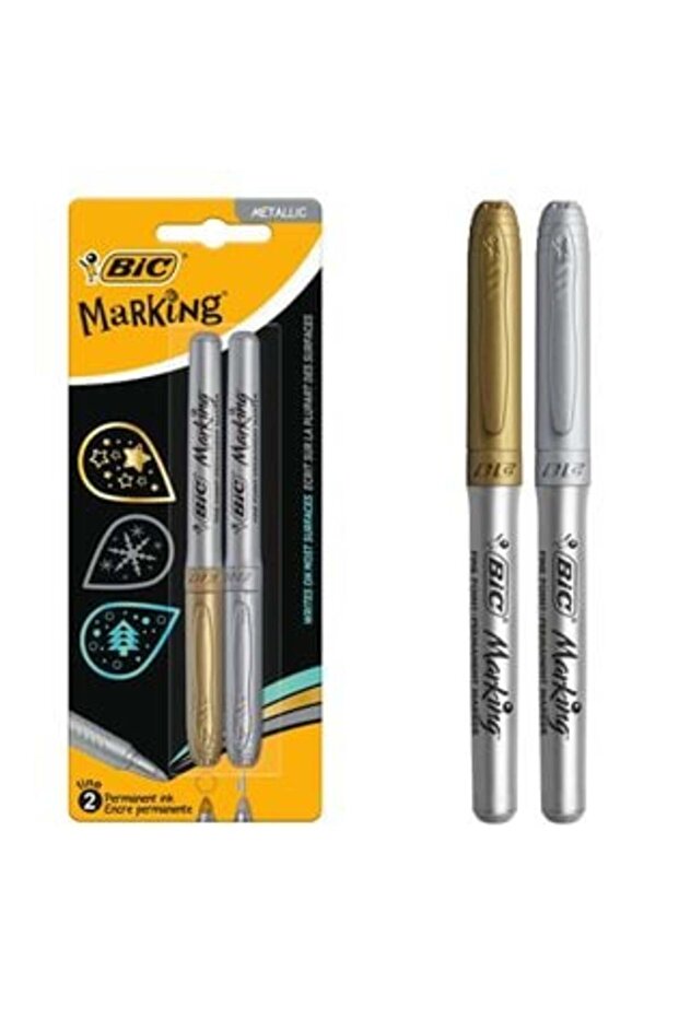 Permanent Gold & Silver Marker Set - 2 pcs - 1