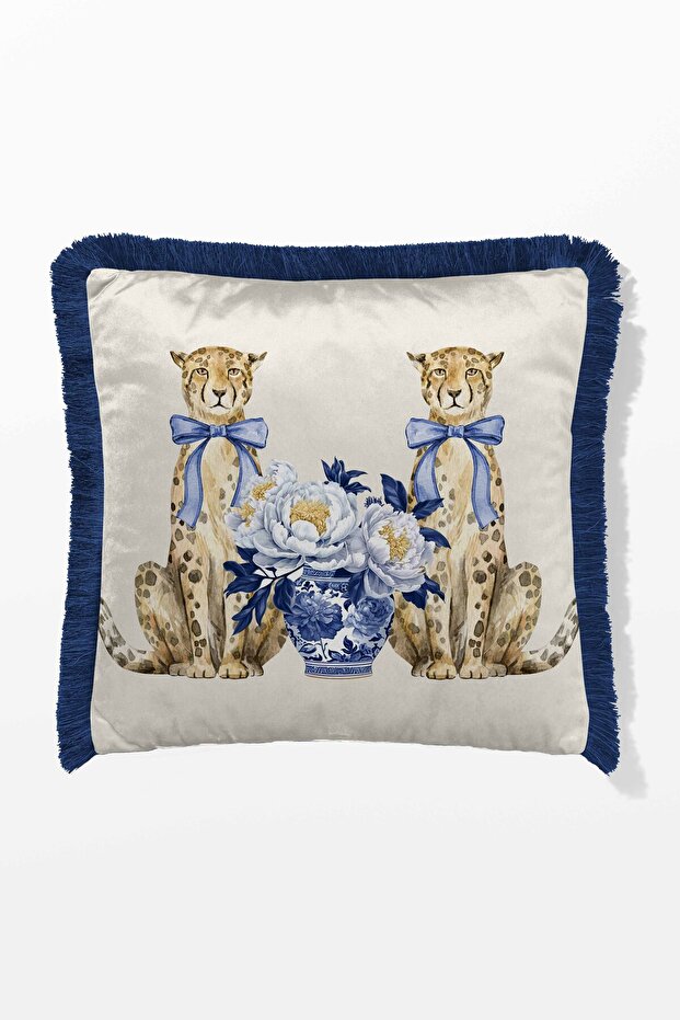 Fringed Cushion Cover 43*43 cm - Ribbon