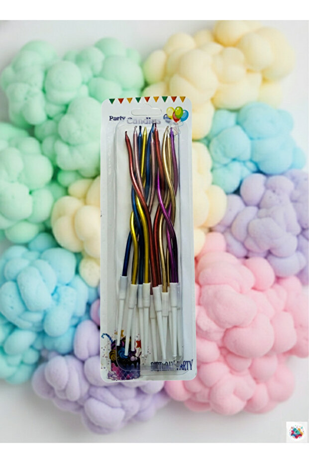 Wavy Candle Mix 12 Pack 16 cm