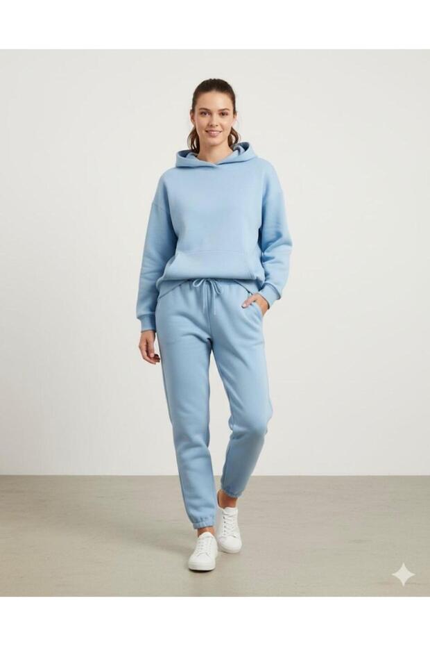 Women's Sweatshirt Jogger Hooded 3 Thread Tracksuit Set