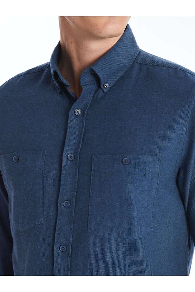 Regular Fit Long Sleeve Gabardine Men's Shirt