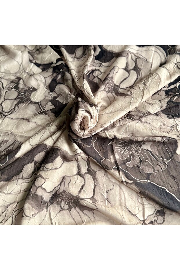 Ebruli Desen Bambu Eşarp - 3