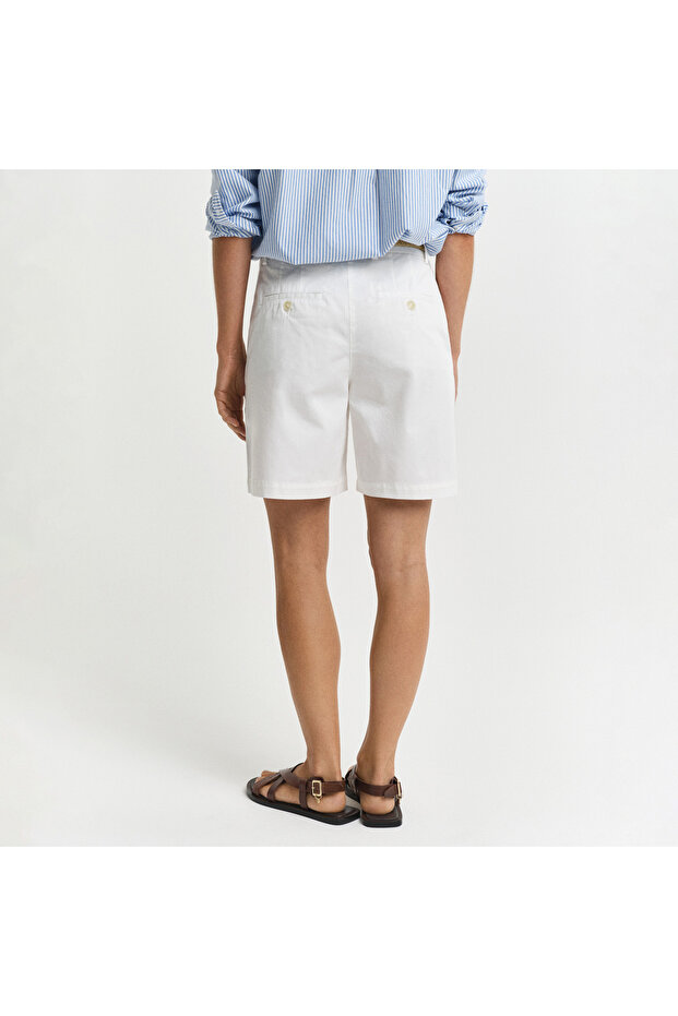Kadın Beyaz Regular Fit Şort - 3