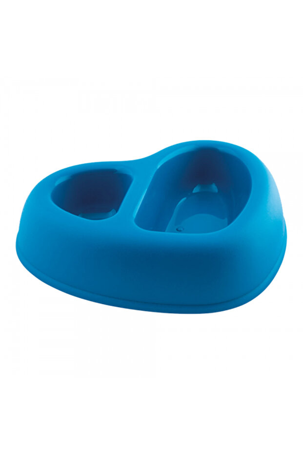 That's Amore Double Plastic Pet Bowl - Blue