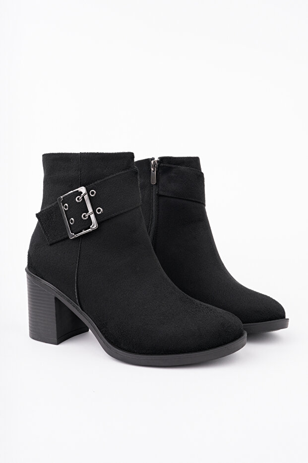 Bln-408 Thick Heel Belt Detailed Boots