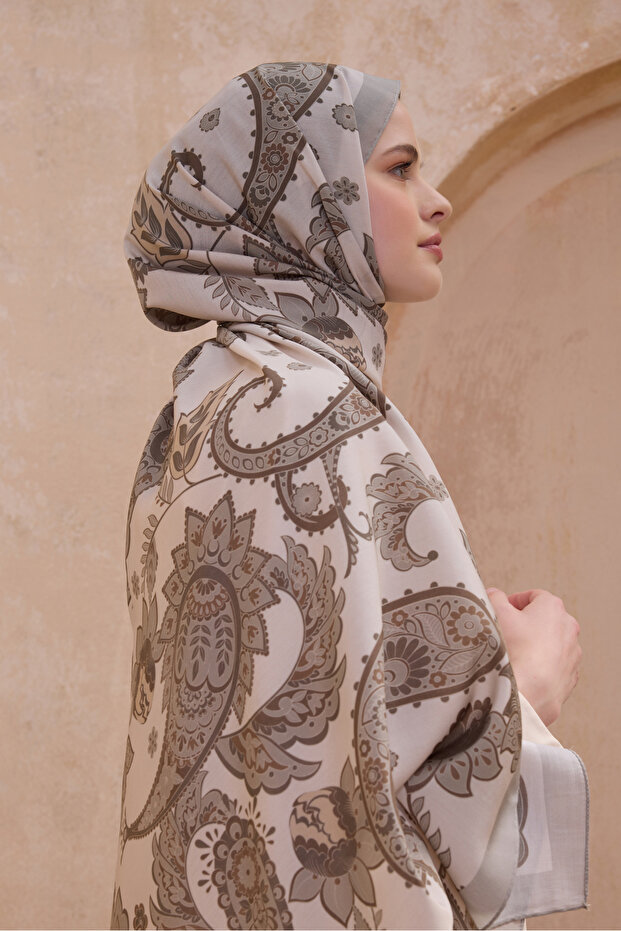 شال مودال منقوش بنمط ريترو - 1