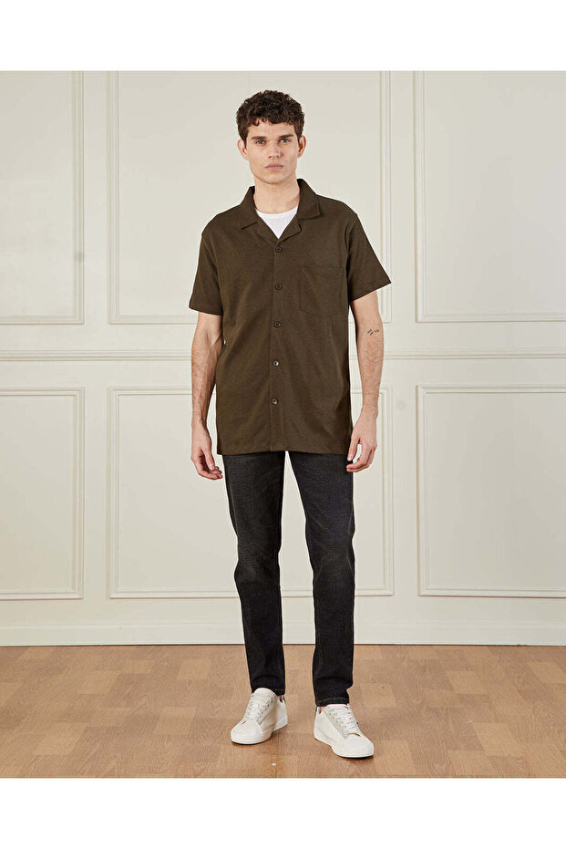 Men Brown Basic Shirt - 2