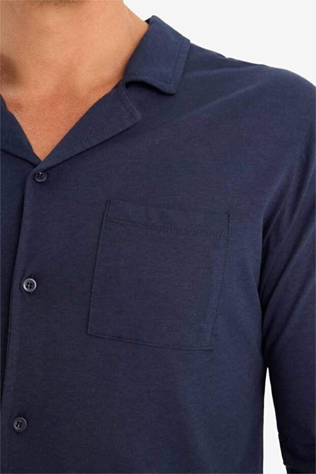 Premium Regular Fit Pijama Takımı Basic Düz Uzun Kollu Üst Uzun Alt (24 AU) - 5