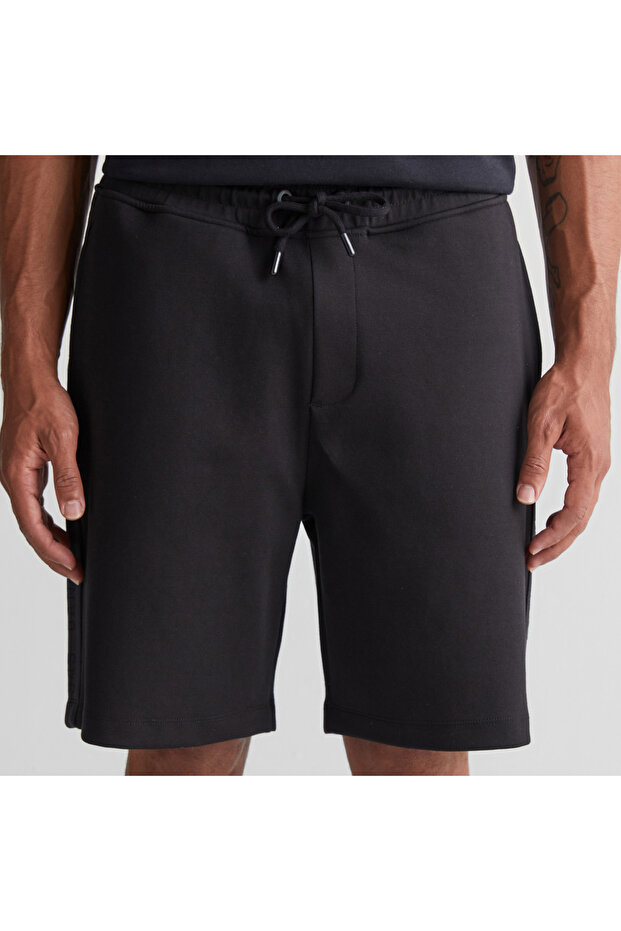 Erkek Siyah Regular Fit Logolu Şort - 4