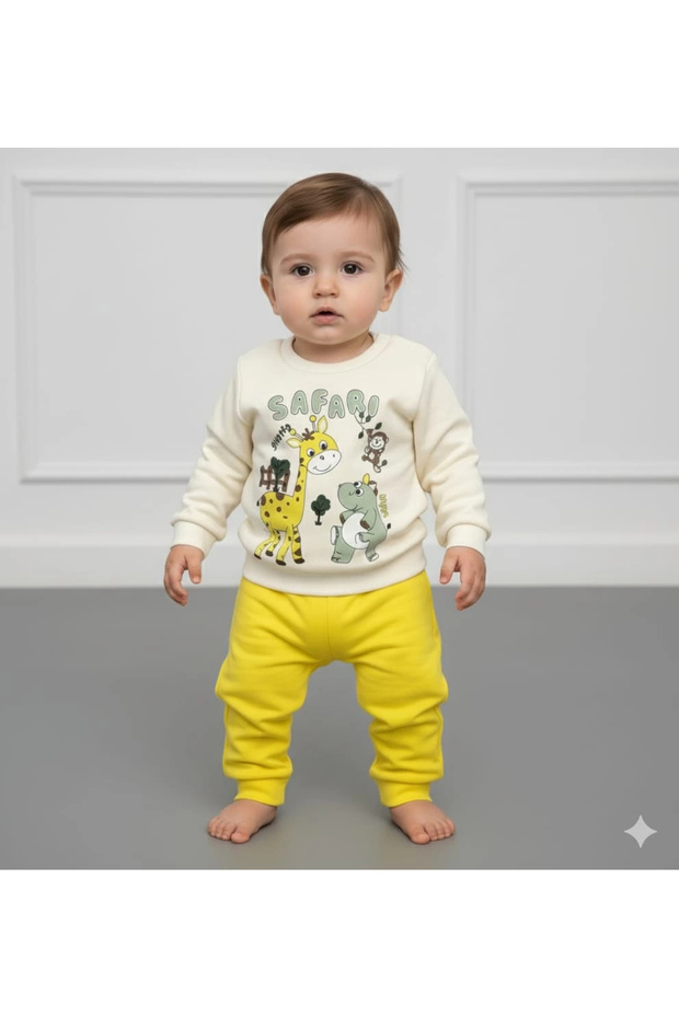 Baby Boy Safari Printed Top and Bottom Two-Piece Casual Set