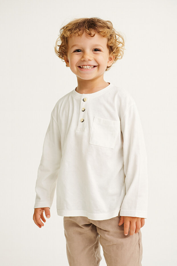 سترة رياضية أساسية للأولاد بأزرار أمامية - 1