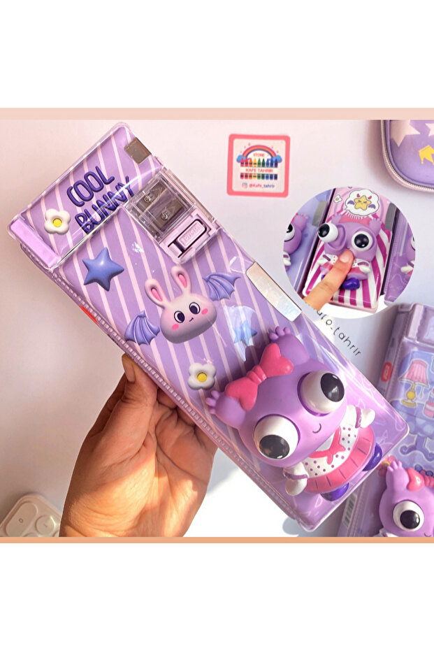Kuromi sukuşi squishy growing eye pencil sharpener magnetic cover pencil case pen holder gift