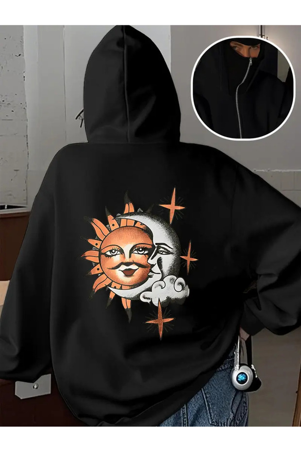 Snow Masked Ninja Unisex Sweatshirt Cardigan 2Strands Thick Fleece