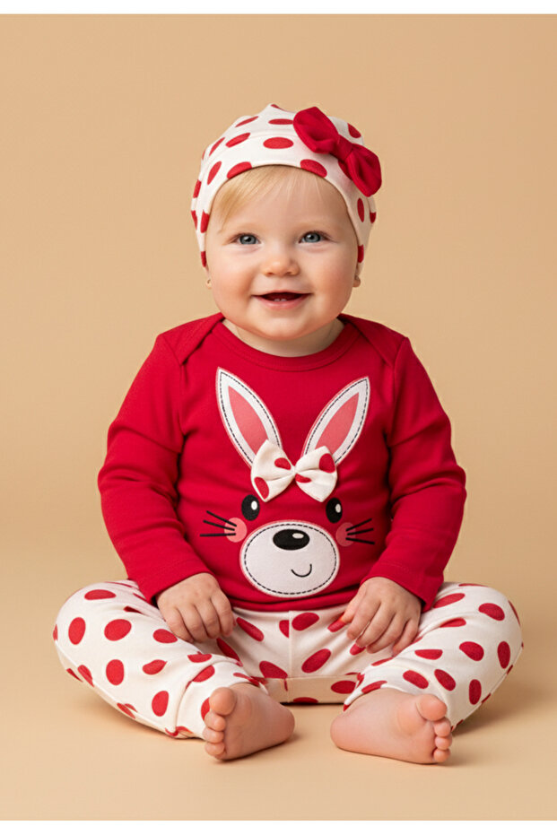 Baby Girl 100% Cotton 3-Piece Baby Set