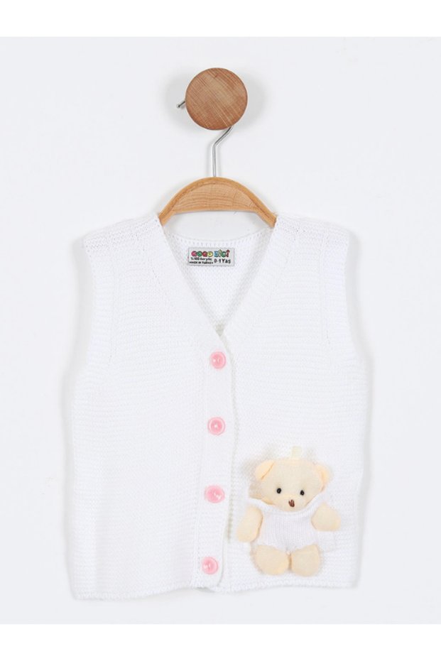 Babynova Knitwear Baby & Kids Vest with Teddy Bear