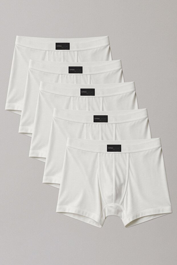 5 Adet Doğal Bambu Kısa Paça Boxer Şort - 1